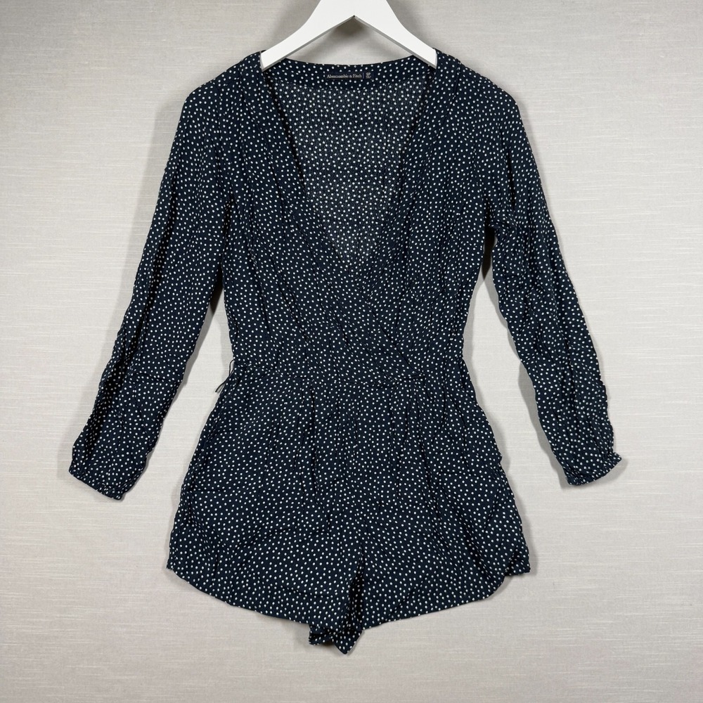 Abercrombie & Fitch Romper Womens Small Petite Blue Casual Classic Chic Shorts